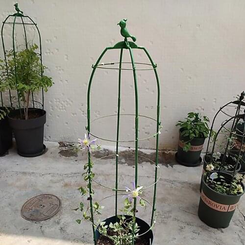 Plant Support Flower Stand Vine Rack Bracket Garden Wrought Iron Lotus Frame 3 Layers Climbing Planter 80 Cm Supports Cage