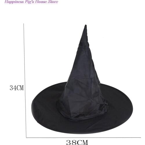 1Pcs Hot sale Adult Womens Black Witch Hat For Halloween Costume Accessory Peaked Cap