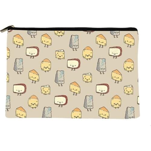 Women happy cheese doodle Printed Make up bag Fashion Women Cosmetics Organizer Bag for Travel Colorful Storage Bag for Lady Bag