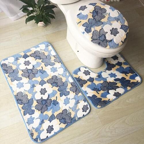 3Pcs Bathroom Non-slip Cobblestone Carpet Rug Mat Toilet Seat Cover Home Decor Bath mat Коврики