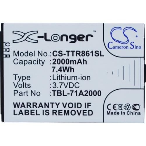 Cameron Sino 2000mAh Battery TBL-71A2000 for TP-Link M5350, M7300, TL-M5350, TL-M7300, TL-TR761, TL-TR861
