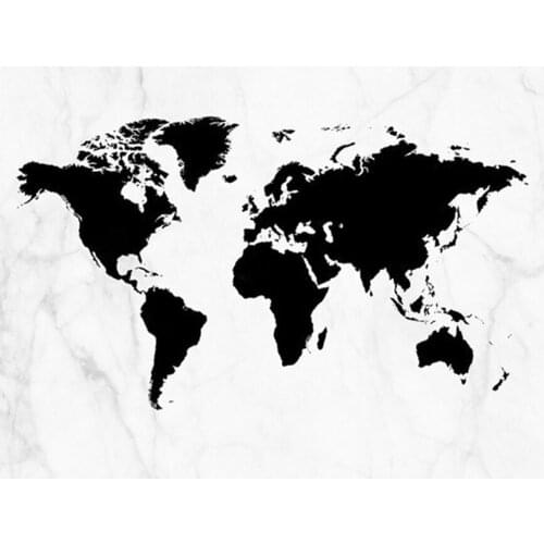 DIY Diamond Painting 5D Square Round Black and white world map Picture Daimond Embroidery Cross Stitch Mosaic Crystals YG1141