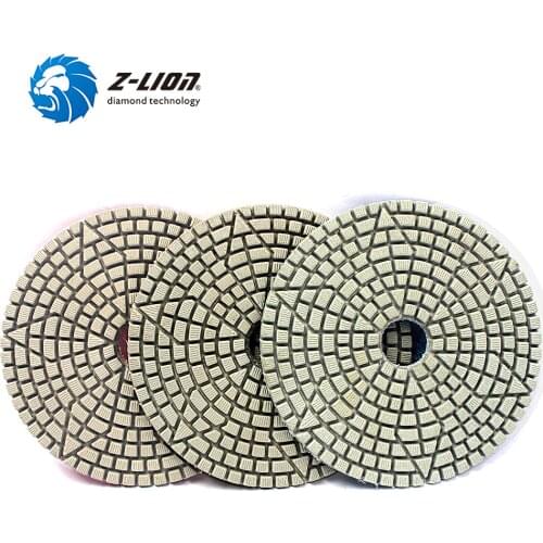 Z-Lion 3 Step Polishing Pad 4 Inch 100mm Abrasive Disc Wheel Diamond Tool For Stone Marble Granite Tile Flexible Grinding