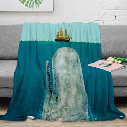 BIGHOUSES Throw Blanket The Whale Throw Blanket Warm Microfiber Blanket Flannel Blanket Blankets For Beds