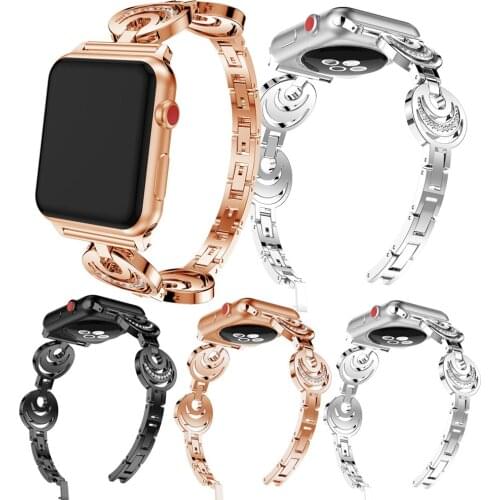For Apple Watch Band 42/38mm Luxury Crystal Rhinestone Stainless Steel Bracelet for Apple iWatch Series 3 2 1 Strap