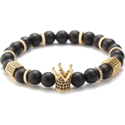 Gold Crown Bracelet Beads Bracelets For Women Jewelry Men Pulseira Masculina Feminina Erkek Bileklik Hombre Friends Bangles 2019