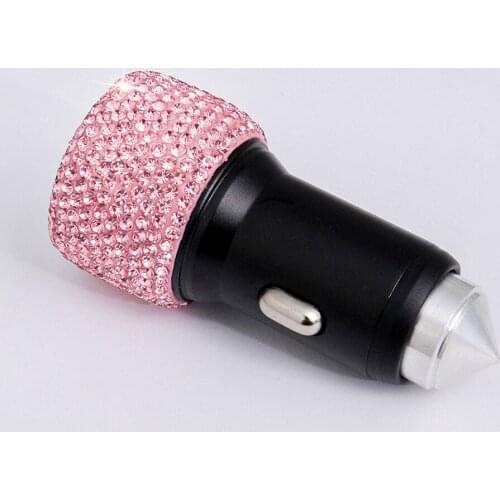 Diamond-mounted Dual USB Charger Cigarette Lighter Fast-charged Portable Car Safety Hammer DV 12V 24V Window Breaker