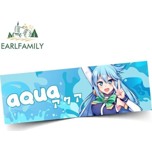 EARLFAMILY 13cm x 5.5cm For Aqua Slap Campervan Car Stickers Sunscreen Decal Waterproof Funny RV Personality Decoration