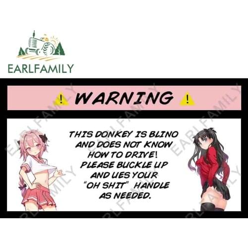 EARLFAMILY 13cm x 7.4cm for Fate Astolfo Tohsaka Rin Car Stickers Vehicle Decals Creativite Anime Bumper Vinyl Car Accessoires