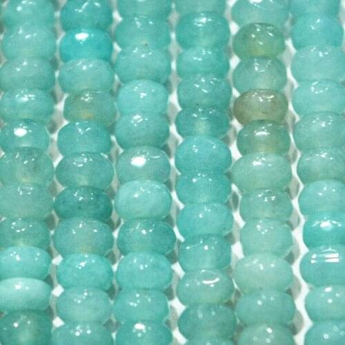 Faceted 2x4mm Brazilian Aquamarine Abacus Gems Loose Beads 15" Strand
