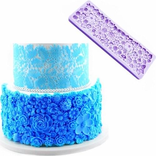 DIY Baking Tool Silica Gel Mold For Sugar Cake Dust Resistant Durable New Small Flower Cake Surround Decoration Tool