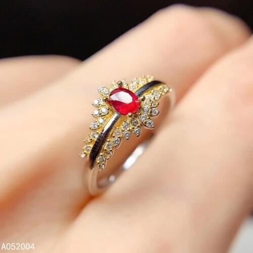 KJJEAXCMY fine jewelry 925 sterling silver inlaid natural gemstone ruby new Female ring elegant Support test hot selling