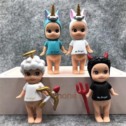 Cute Angel and Demon Doll 4Pcs/Set Cupid Angel Doll Hand-made Model Kids Play House Toys