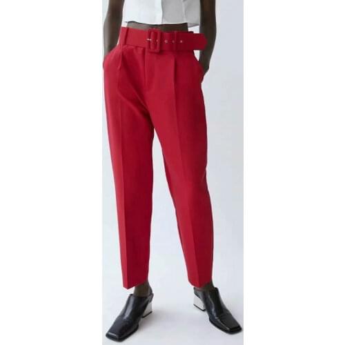 2021 New Fashion Spring Autumn Women Elegant Business High Waist Work Pants Leggings OL Office Lady Slim Pencil Trousers Sashes