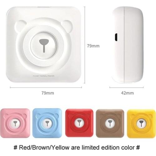 Mini Portable Thermal label Printer Paper Photo Pocket Bluetooth Thermal Label Printer 57 mm Printing Wireless Printers Home Use
