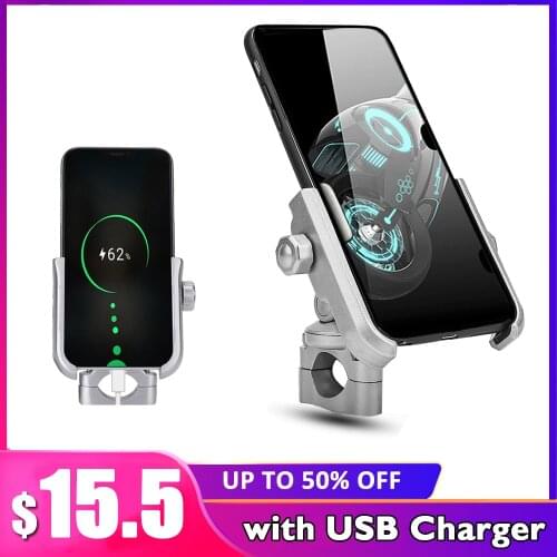 Mobile Phone Holder with USB Charger For BMW R1200GS LC For YAMAHA MT07 MT09 MT10 Motorbike Stand Rotatable