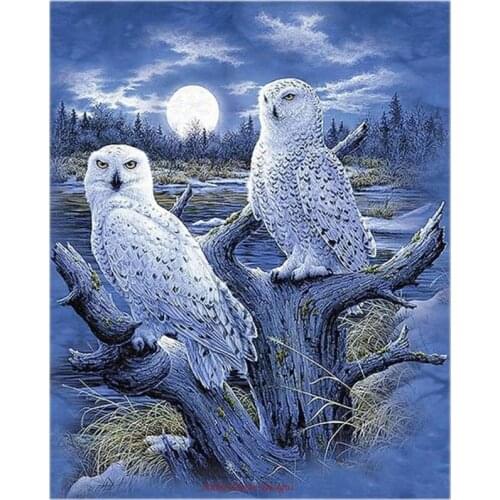 Embroidery Counted Cross Stitch Kits Needlework - Crafts 14 ct DMC DIY Arts Handmade Decor - Snowy Owls