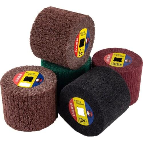 1Pc Non-woven Wire Drawing Polishing Wheel Nylon Drawing Round Brush Scouring Pad buffing wheel For metal deburring derust