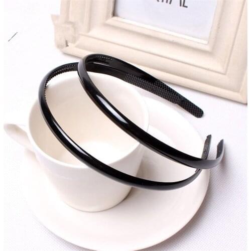 5pieces/lot 8mm Black Color Satin Covered Resin Hairbands,Ribbon Covered Adult Kids Headbands Girl DIY Hair Accessories