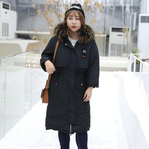 Winter Parka Women Oversize 8XL Down cotton jacket Two sides wear Thicken Hooded Long Coats Plus size 4XL-8XL Fur collar KW104