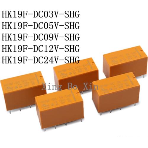 Free shiiping 50PCS/lot Signal relay HK19F-DC9V-SHG HK19F-DC12V-SHG HK19F-DC24V-SHG HUIKE 9V 12V 24V 1A 125AVC 30VDC 8PIN