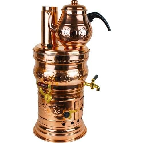 İyimi Copper Urn Real Copper Embroidered Quality Urn Embroidered Teapot Gift