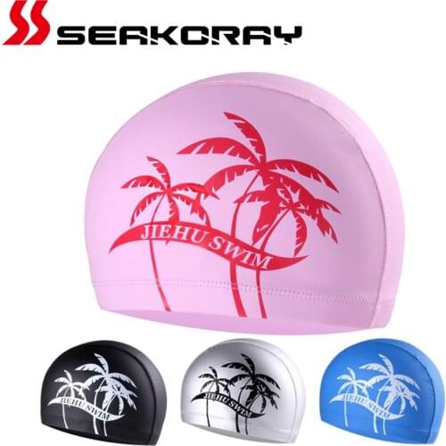 Adults Swimming Cap Waterproof Swim Pool Cap High Elasticity Diving Hat Solid Color Printing Men/Women /Child