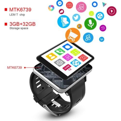 DM100 4G 2.86 Inch Screen Smart Watch Android 7.1 OS Phone 3 GB 32GB 5MP Camera 480*640 Ips Screen 2700mah Battery Smartwatch