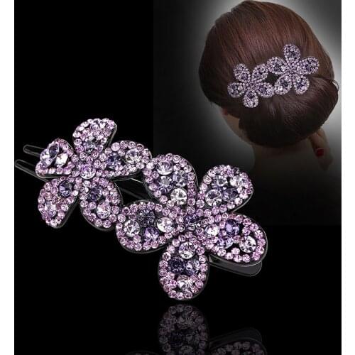 AWAYTR Female Large Rhinestone Flower Hair Claw Duckbill Clip Headdress Hairpin Plate Hair Grab Fashion Hair Accessories