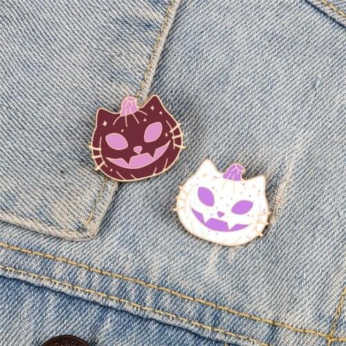Halloween Pumpkin Lantern Brooches Cartoon Cute Enamel Pins for Women Men Shirt Clothes Backpack Pin Badge Jewelry Festival Gift