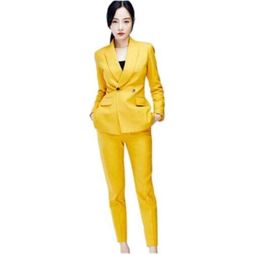 Fashion Pant Suits women autumn New Casual self-cultivation business suit + pants two-piece suit women