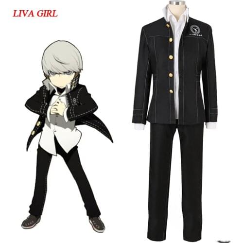 Shin Megami Tensei Persona 4 P4 Cosplay School Boy Uniform Costume Yu Narukami Jacket Coat