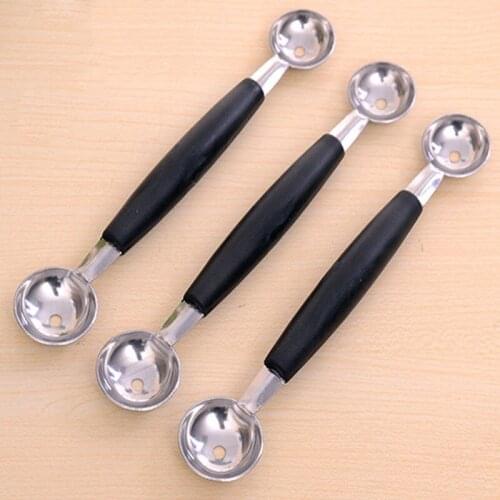 1pc Watermelon Dig Ball Scoop Spoon Double-end Stainless Steel Fruit Ice Cream Scoop Ball Spoon Melon Kitchen Fruit Tools