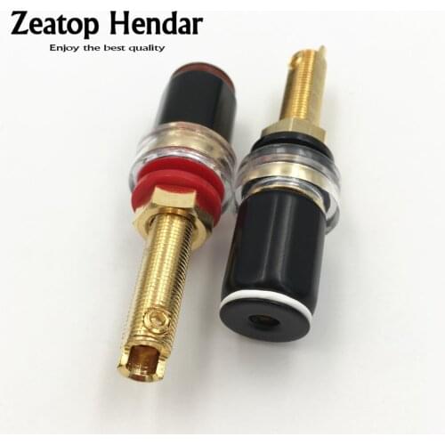 10Pcs Brass Crystal Binding Post for Thread Audio Speaker Amplifier 4mm Banana Plug Terminals Connector Long Type