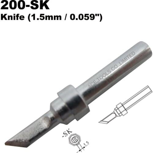 QUICK 200-SK Knife 1.5mm Replacement Soldering Tip Fit 203 203H 204 204H 203D 376(I) 376D(I) 3100 3101 3102 3112 3202 20H-90 Bit