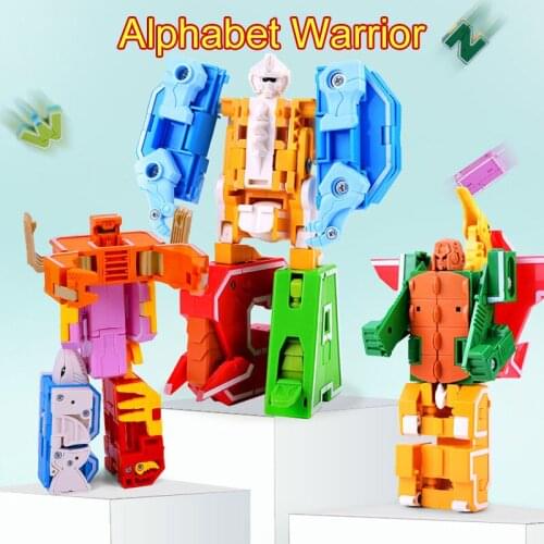 26 English letters Transformers alphabet robot deformed animal creative puzzle building block model childrens toy gift