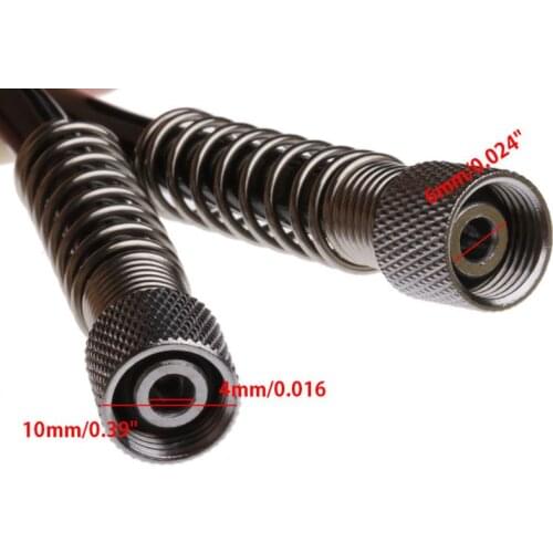 3M 4 x 6mm Flexible PU Recoil Hose Spring Tube Black For Compressor Air Tool New