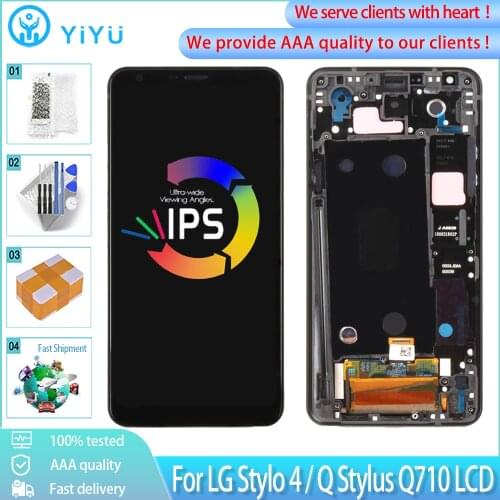 6.2" Original For LG Q Stylus Q710 Q710CS Q710MS LCD Display Touch Screen With Frame Digitizer Replacement For LG LG Q Stylo 4