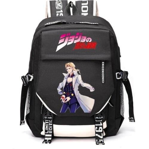 Anime Cartoon Cosplay Kujo Jotaro Higashikata Josuke Kakyoin Noriaki Outdoor Travel Rucksack Casual Schoolbag Student Backpacks