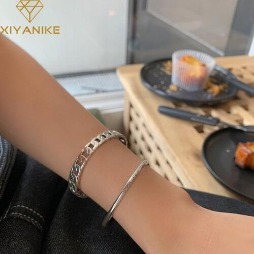 XIYANIKE 925 Sterling Silver Letter Smile Chain Bracelet Female Cute Temperament Fashion Open Girlfriend Birthday Gifts Handmade