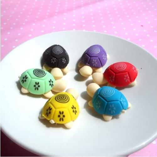 Ellen Brook 2 Pcs Cute Cartoon Tortoise Rubber Korean Stationery Office School Supplies Creative Novelty Kid Gifts Pencil Eraser
