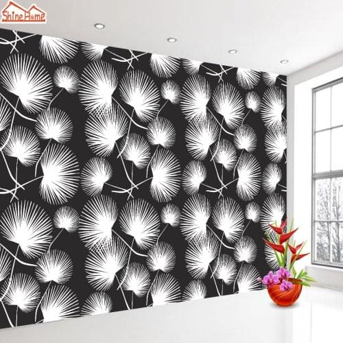 ShineHome-Custom Photo Wallpaper for 3 d Living Room Black White Wallpapers Wall Paper Mural Rolls Floral Cafe Background Home