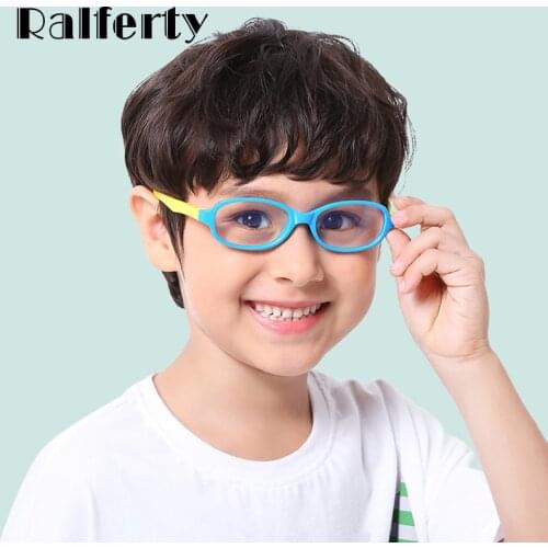 Ralferty Flexible TR90 Kids Anti-blue Glasses Computer Goggles Child Boy Girl Glasses Frame A005