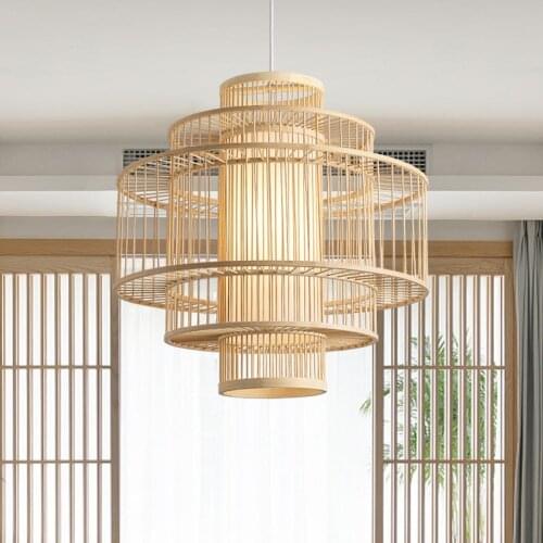 Art hand woven bamboo ceiling chandelier, home, garden, restaurant, study, bedroom ceiling lamp decoration lamps