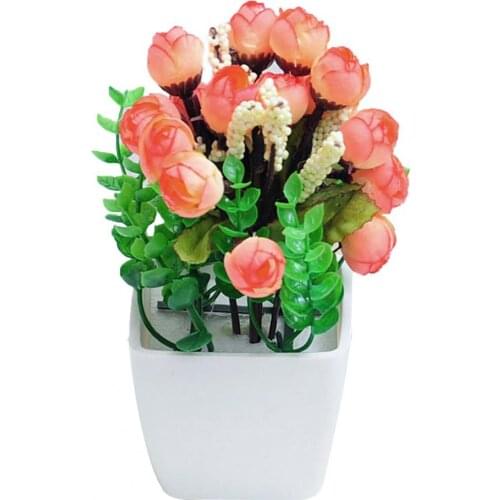 80% Hot Sale Simulation Potted Plants Realistic Non-fading Faux Silk Flower Decorative Artificial Flower for Living Room