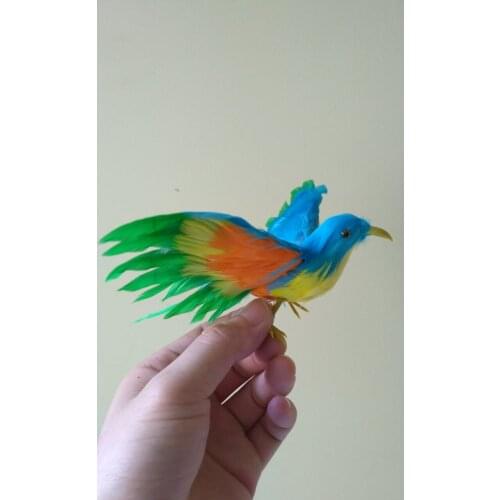 Mini cute simulation wings bird model foam&furs colourful bird doll gift about 15x12cm 1254