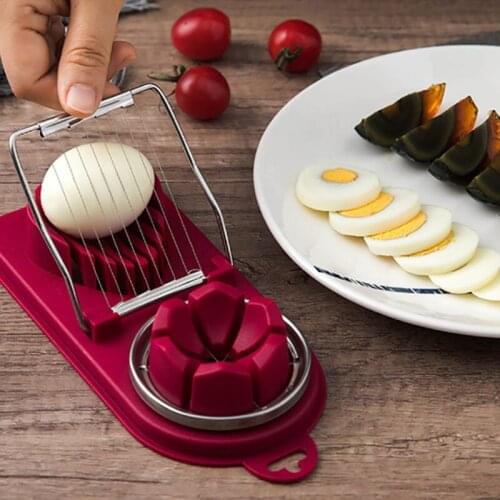 Multifunctional Egg Cutter Stainless Steel Egg Slicer Sectioner Cutter Mold Flower-Shape Luncheon Meat Cutter Kitchen Gadgets U3