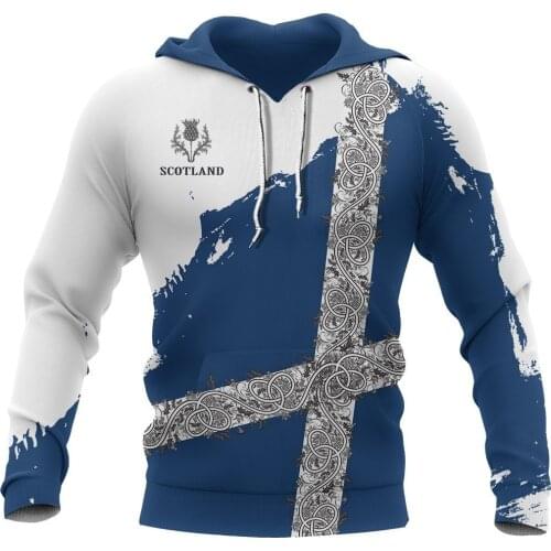 Mens 3D Print Hoodies Scotland Celtic Thistle Harajuku Pullover Unisex Hood Sweatshirts Jacket Hip-Hop Women Streetwear Outwear