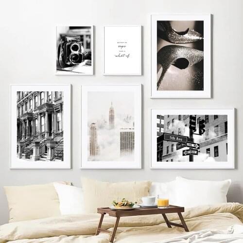 High Heel Construction Camera Abstract Lines Wall Art Canvas Painting Nordic Posters And Prints Wall Pictures For Living Room De