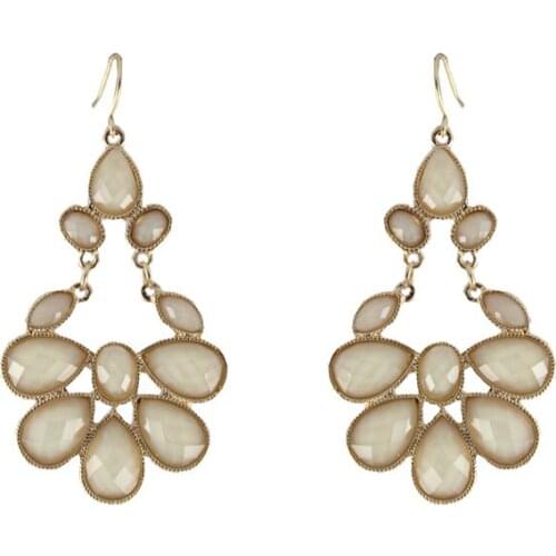 2015 New Fashion Jewelry Light cream Water Drop Earrings for Women Free Shipping
